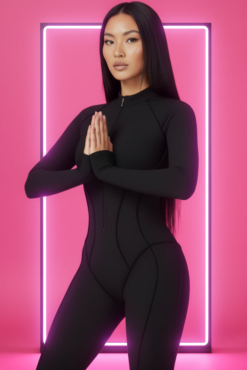 THE QUANTUM NOW Long Sleeve Yoga Bodysuit