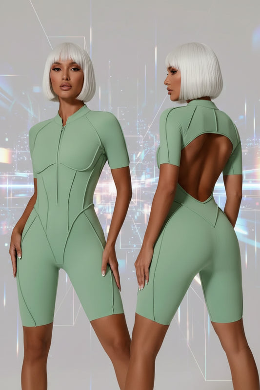 THE QUANTUM NOW Backless Bodysuit