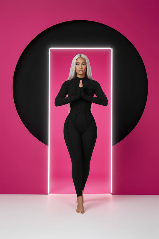 The Quantum Now Long Sleeve Yoga Bodysuit